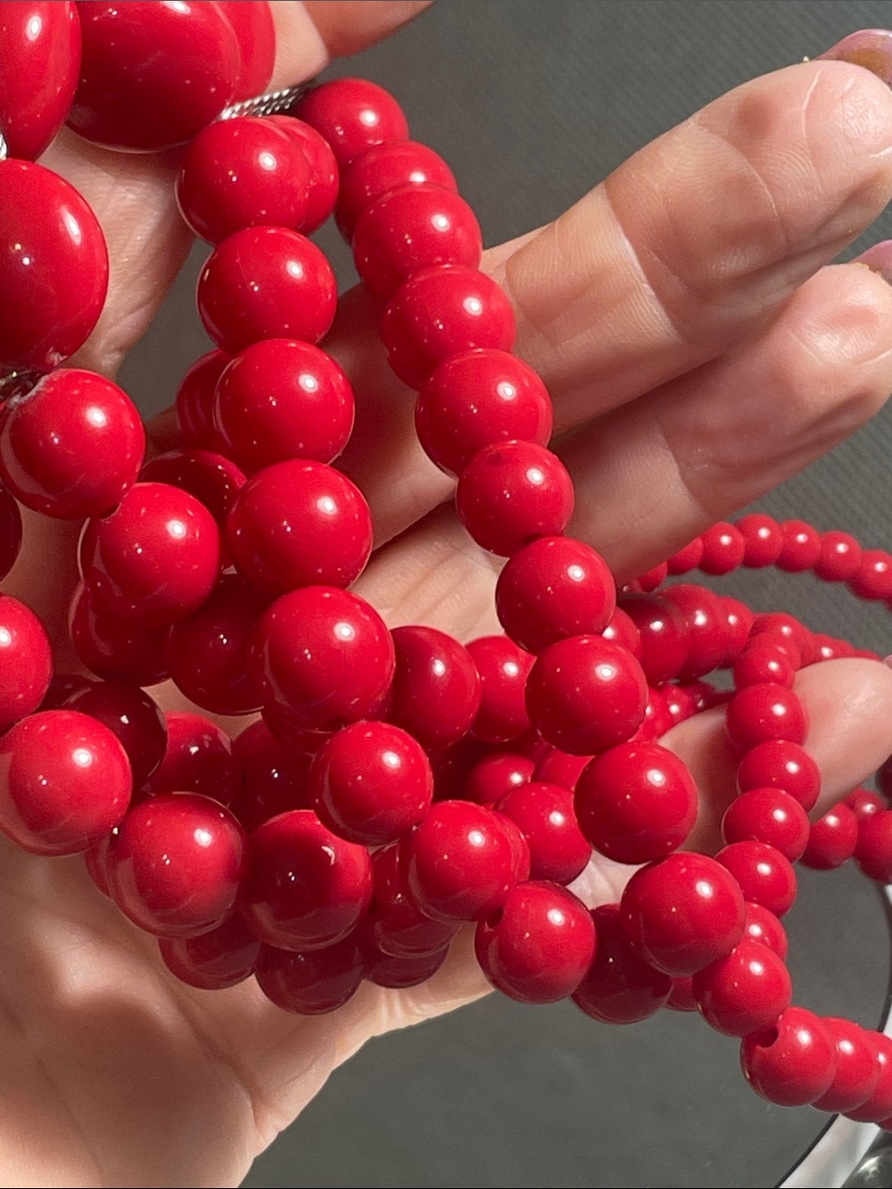 Charming Charli Multi-Strand Red Beaded Statement Necklace 16” 2” extender - Picture 6 of 6